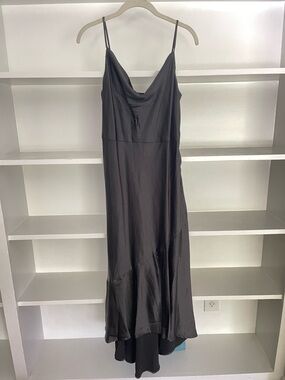 Skies Are Blue Black Cowl-Neck Slip Maxi Dress